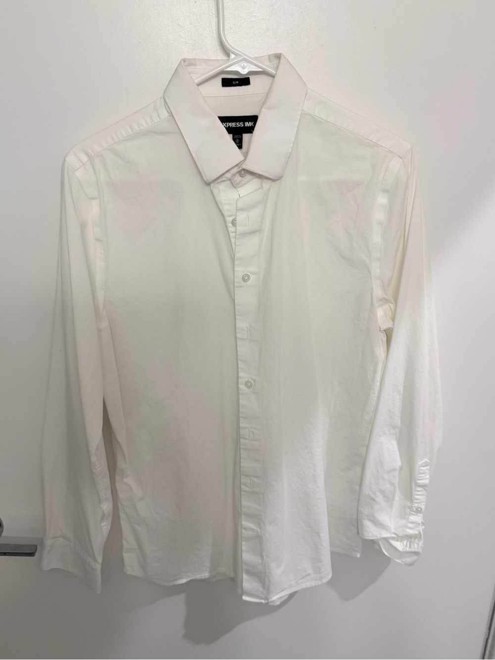 Express Men's White Button-Up Dress Shirt